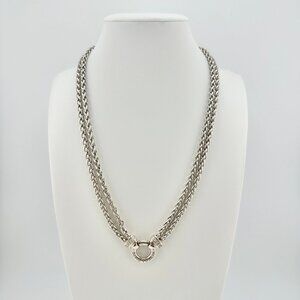 David Yurman Double Wheat Chain Diamond Necklace - 18"